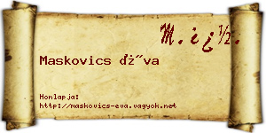Maskovics Éva névjegykártya